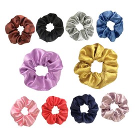 WOONEKY Unique Gold Velvet Hair Bands 10pcs Ponytail Holders Hair Ring Tie Styling Accessories