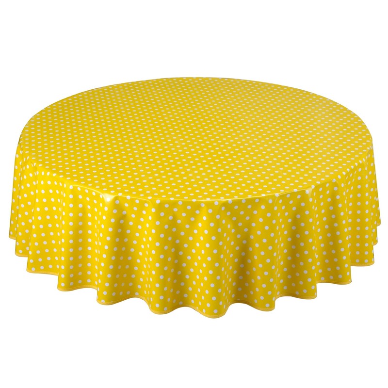 Home Direct Oilcloth Tablecloth Washable Round 140 cm Small Dots
