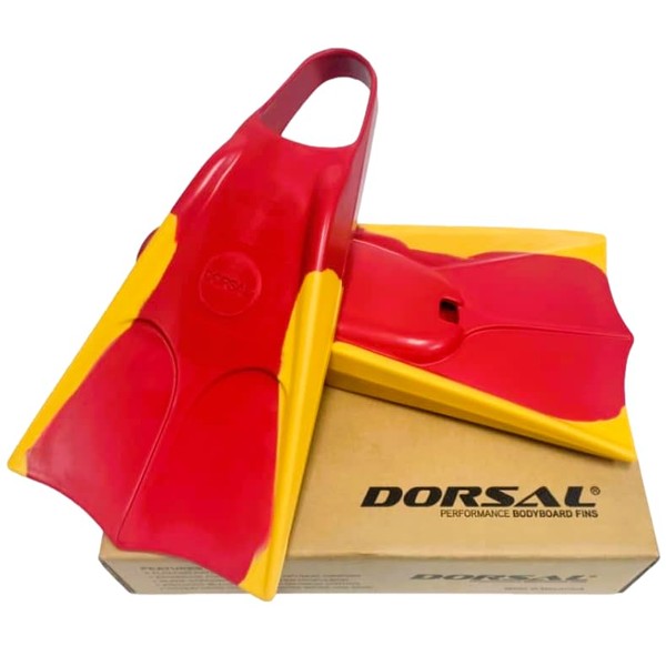 DORSAL Lifeguard Floating Swimfins (Flippers) Red, Yellow X-Small - Mens
