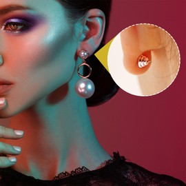 HINZIC 3 Pairs Silver Gold Earring Backs for Heavy Earrings, Large Earring Support Lifter Backs Replacements for Droopy Ears Thick Earlobe Locking Earring Studs Women