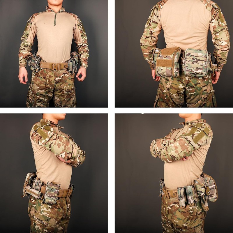 YAKEDA Tactical Battle Belts 8-in-1 Molle Hunting Belt Fishing Game