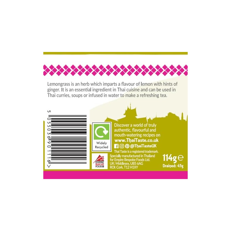 Thai Taste | Lemongrass in Brine | 1 x 114g