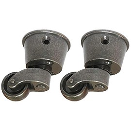 2PCS Solid Brass Castor Antique Cup Furniture Caster Wheel for Armchairs Brown