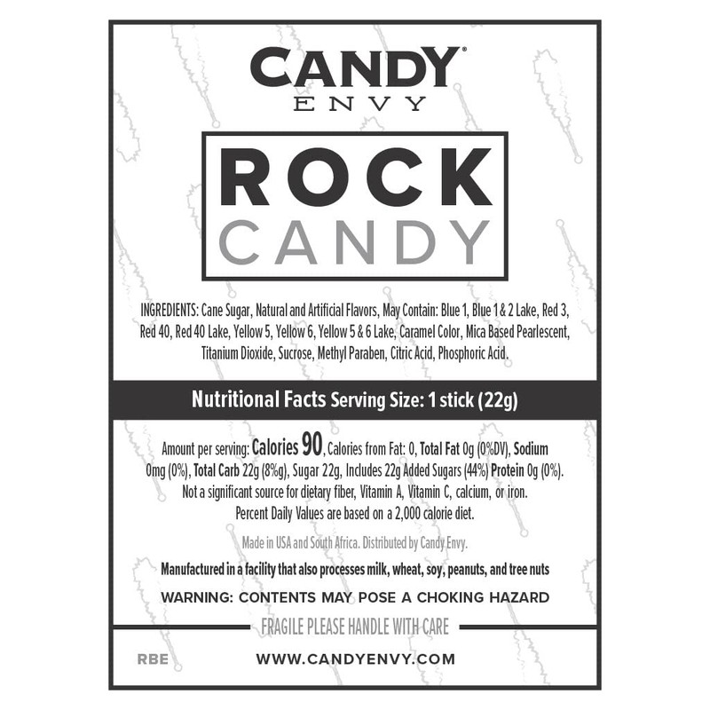 Amber Rock Candy Crystal Sticks - Root Beer Flavored -