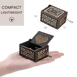 Huifengjie Wooden Music Box, Can't Help Falling in Love Hand Crank Music Boxes, Antique Carved Vintage Design, Wooden Music Box for Birthday, Valentine's Day, Anniversary, Christmas Gift