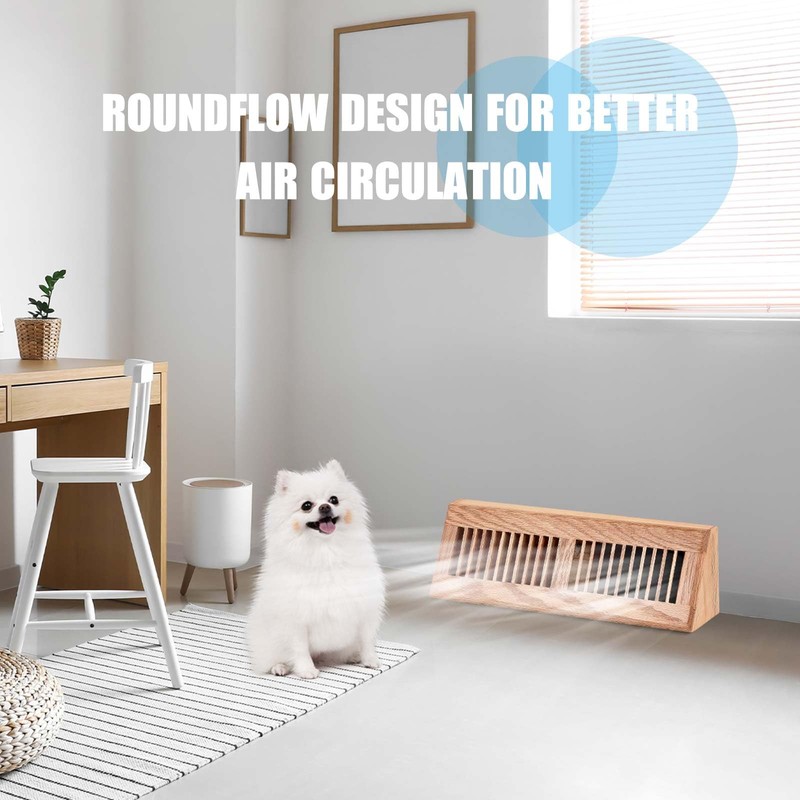 Glooglitter 2 Pcs Wooden Baseboard Register Diffuser Baseboard Floor Register