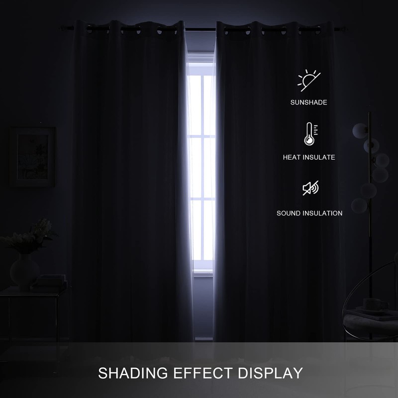 Anytime Home Curtains Blackout and Sheer Layered Solid Window Curtain
