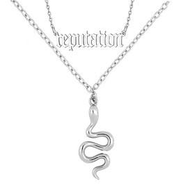 Z-Jeris Reputation Snake Necklace for Women Layered 18k Gold Snake Necklace Reputation Necklace Music Lover Gift Singer Gifts Singer Song Inspired Fans Gift, Gold, Agate