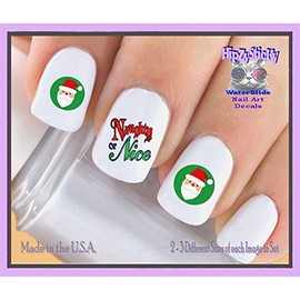Holiday Christmas - Christmas 818X Santa Naughty or Nice Nail Decals - WaterSlide Nail Art Decals - Highest Quality! Made in USA