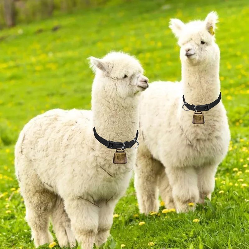 Pack of 4 Goat Collars with Bell, Vintage Mini Cowbell