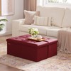 HAUSFRAU 31.5 Inches Ottoman with Storage Bench, Folding Ottoman Bench