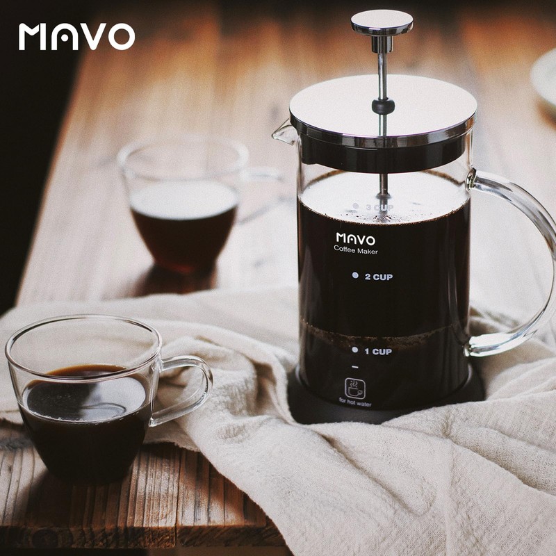 French Press Coffee Maker Stainless Steel Cold Brew Heat Resistant