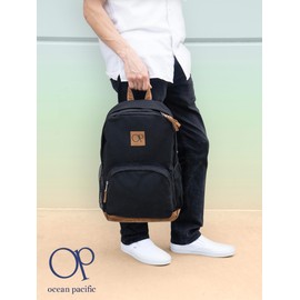 Ocean Pacific La Playa Canvas Backpack for Travel, Sports, Beach, Work, Casual Daypack for Men Women Fits 15.6 Inch Laptop (Black)