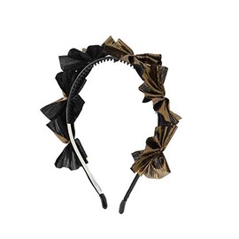 Elegant Holiday Headband with Six Small Shiny Bows For Women and Girls - Gold