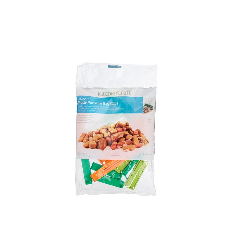 KitchenCraft Food Bag Clips for Food Storage, Plastic, Assorted Sizes,