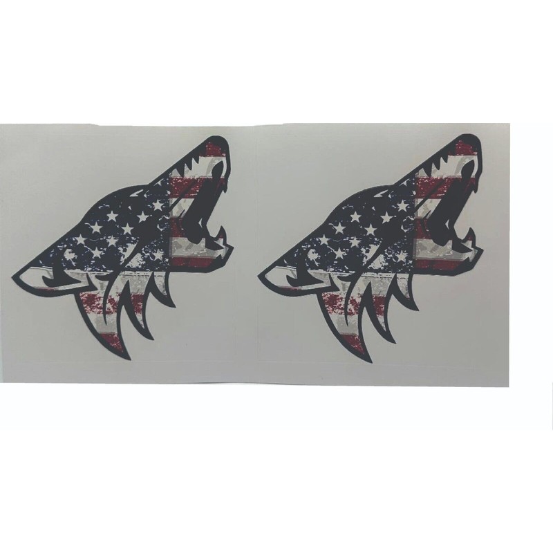 Coyote Full Color Vinyl Decal Sticker Mustang 5.0 USA Flag