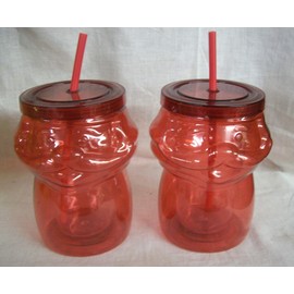 Holiday Style 2 New Christmas Insulated Santa Claus Plastic Glasses 14 Ounces