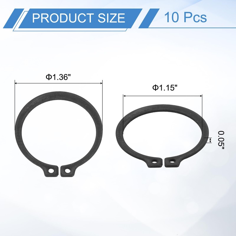 sourcing map 10Pcs 1-1/4" Internal Retaining Ring Circlip, 65 Mn