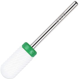 Pana Professional USA Ceramic White Round Top Large Barrel Bit Nail Drill (Grit: Coarse) 3/32" Shank Size