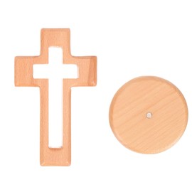 Cross Decoration, Wooden Cross with Round Base, Christian Decoration, Wooden Cross Standing, Cross Wood, Cross Decoration, Use as Table Decoration, Room Decoration, Easter Gift