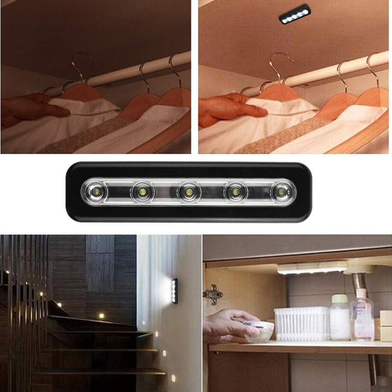 WeFoonLo Pack of 4, DIY Stick on 5 LED Touch