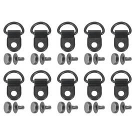uxcell 20 Sets Shoelace Hook, Boot Lace Hooks D-Ring Eyelet Buckles with Rivet, Boots Eyelet Repair Clips for Hiking Boots Shoe Leather Bag, 9x14mm Matt Black