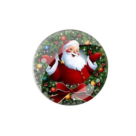 Vintage Christmas Brooch Crystal Embossed Round Button Pin Santa Claus Christmas Tree Jingle Bell Glass Button Brooch Christmas Sweater Party Accessories Novelty Button Pin Christmas Holiday Party Jewelry for Women (A)