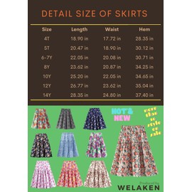 Floral Long Skirt for Girls Toddler & Kids & Teens II Girl's A-Line Maxi Skirts