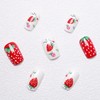 Strawberry Press on Nails Short Square Fake Nails Spring Acrylic