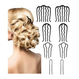 UYRVAPE Pack of 8 Hair Comb for Cliping, Metal, 4 Sizes, Metal Hair Combs, Hair Accessories Comb for Women, Girls, Side Combs, Hair Fork Clip