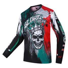 MENUTT Men's Mountain Bike Jersey Long Sleeve MTB Off-Road Mexico Jersey Downhill&Motocross Shirts