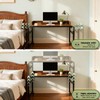Overbed Table with Wheels and Desktop Enclosure (Brown)
