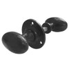 Oval Rim Door Knob Set - Black Antique
