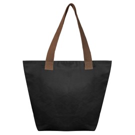 Kememo Canvas Totes Bag with Zip, Women's Hobos Handbags Shoulder Bags Large Capacity Beach Bag with Inner Pocket for Shopping Travel Work School, Black