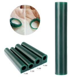Jewelry Ring Tool Green Carving Wax Tube, Carving Wax Ring Tube for Making Rings Round Wax Tube with Centred Hole/Hard Wax/Solid Carving Wax Tube Blank Large Flat Side Tube (T250)