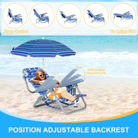 Nice C Toddler Beach Chair, Baby Beach Chair, Kids Beach Chair, Kids Camping Chair, Toddler Camping Chair, Backpack Beach Chair 5 Reclining Positions, Kids Folding Chair with Tilt Umbrella (2-Pack)