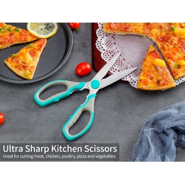 Kitchen Scissors, Stainless Steel Multi-Purpose Cooking Shears Heavy Duty for Meat Chicken Poultry Fish Vegetable Cutting, Dishwasher Safe