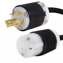 Iron Box NEMA L6-15P to 6-20R Plug Adapter - 1 ft, 15A/250V 14 AWG - Iron Box # IBX-2288