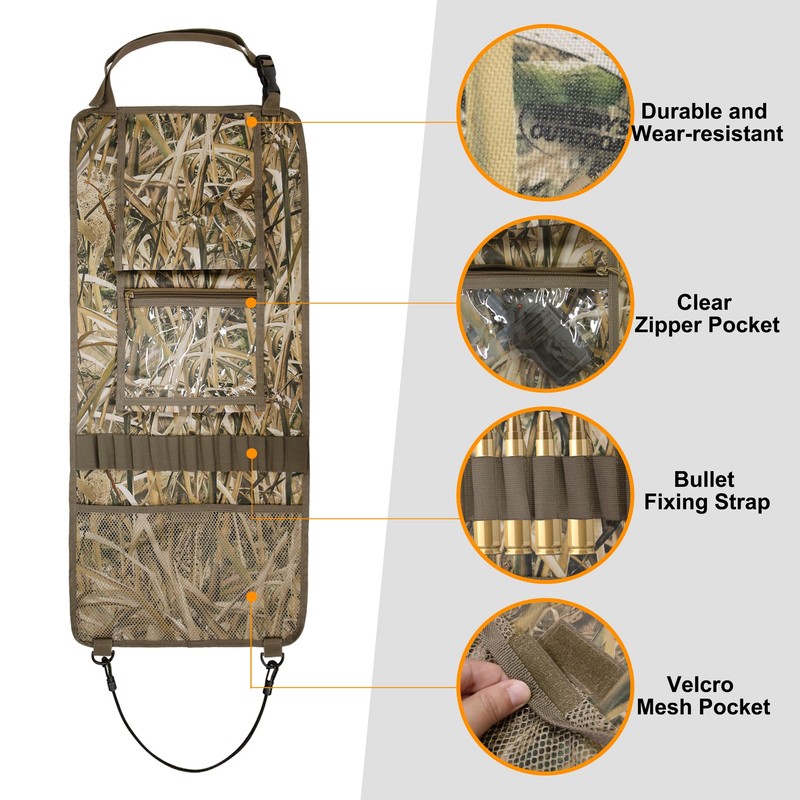 MYDAYS 2 Pack Tactical Seat Back Gun Rack, Camo Front