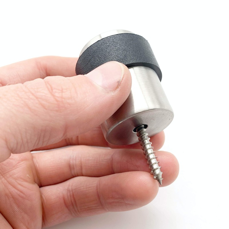 Door Stop Floor Mounted Concealed Fixing Flat Top Satin Stainless