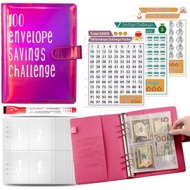 100 Envelope Money Saving Challenge  Budget Binder with Cash Envelopes | Upgraded Finance Organizer for Savings Goals | Personal Finance & Budgeting Hack #MoneySavingChallenge #BudgetGoals #FinancialOrganizer:_fuchsia rose