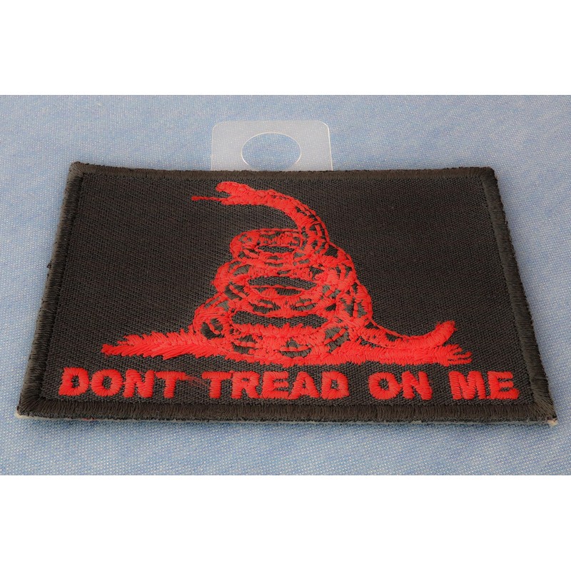 Don't Tread On Me Gadsden Flag Red Over Black Patch