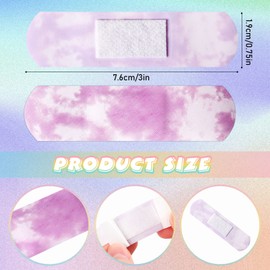 10 Styles Kids Bandages Tie Dye Bandages Colorful Adhesive Flexible Bandages Waterproof Breathable Bandages Strips Protect Scrapes and Cuts for Girls Boys Children Toddlers (200 Pcs)