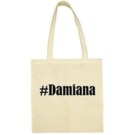 Social Network... # Damiana Hashtag Tote Bag School Bag Gym Bag 38 x 42 cm in Pink Blue Green Grey Yellow Red Black White Beige