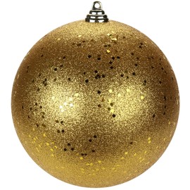 Esferas de adornos de Navidad de 18 cm, decoraciones de Navidad grandes, árbol de Navidad, inastillables, con lazo para colgar, decoración interior y exterior, dorado