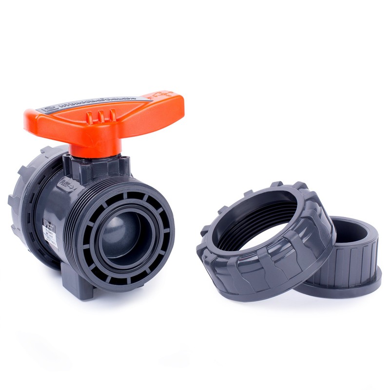 HYDROSEAL Kaplan PVC 1 1/2" True Union Ball Valve with