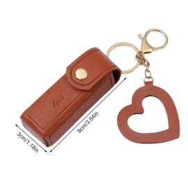 corfhy 4Pcs PU Leather Potable Chapstick Holder Key Chain Bulk with Mirror Soft Lip-Balm Holder Travel Storage Case, Lipstick Pouch, Mini Bag Balm for Chapstick Perfume Fingernail Polish