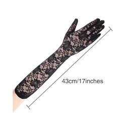 3 Pairs Women's lace gloves Short gloves Women's black elbow-length vintage lace gloves Wedding Bridal Gloves Opera Gloves (Long style, 3 pairs of gloves)