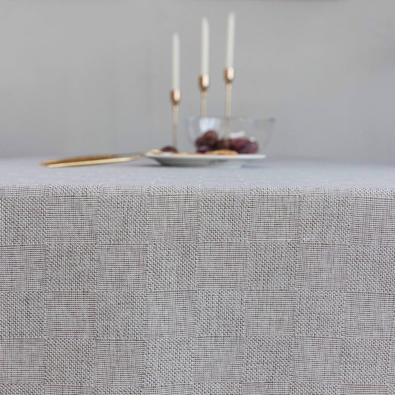 Home Brilliant Grey Table Cloths Solid checkered, Garden Table Cover