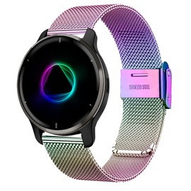 VELULYX Metal Strap for Garmin Venu 2 Plus, 20 mm Stainless Steel Bracelet for Garmin Venu Sq/Sq Music/Venu Sq 2/Sq 2 Music/Vivoactive 3/3 Music/Vivoactive 5/Garmin Venu/Vivomove HR/Forerunner 55 245